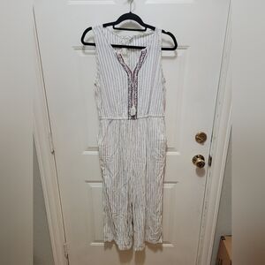 Old Navy, Linen Romper, Embroidered Detail, Size M